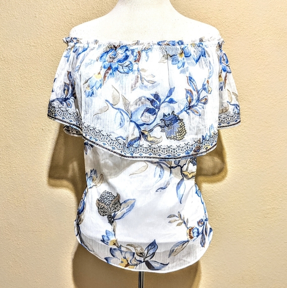 WHBM floral blouse (xsmall) - Picture 3 of 9